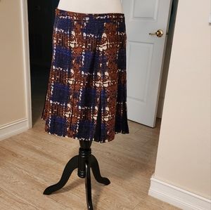 TORY BURCH - Hull pleated wool silk skirt